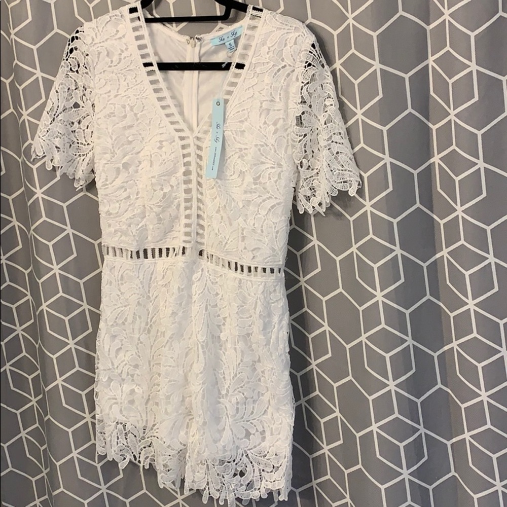 Last one!! White Crochet romper
